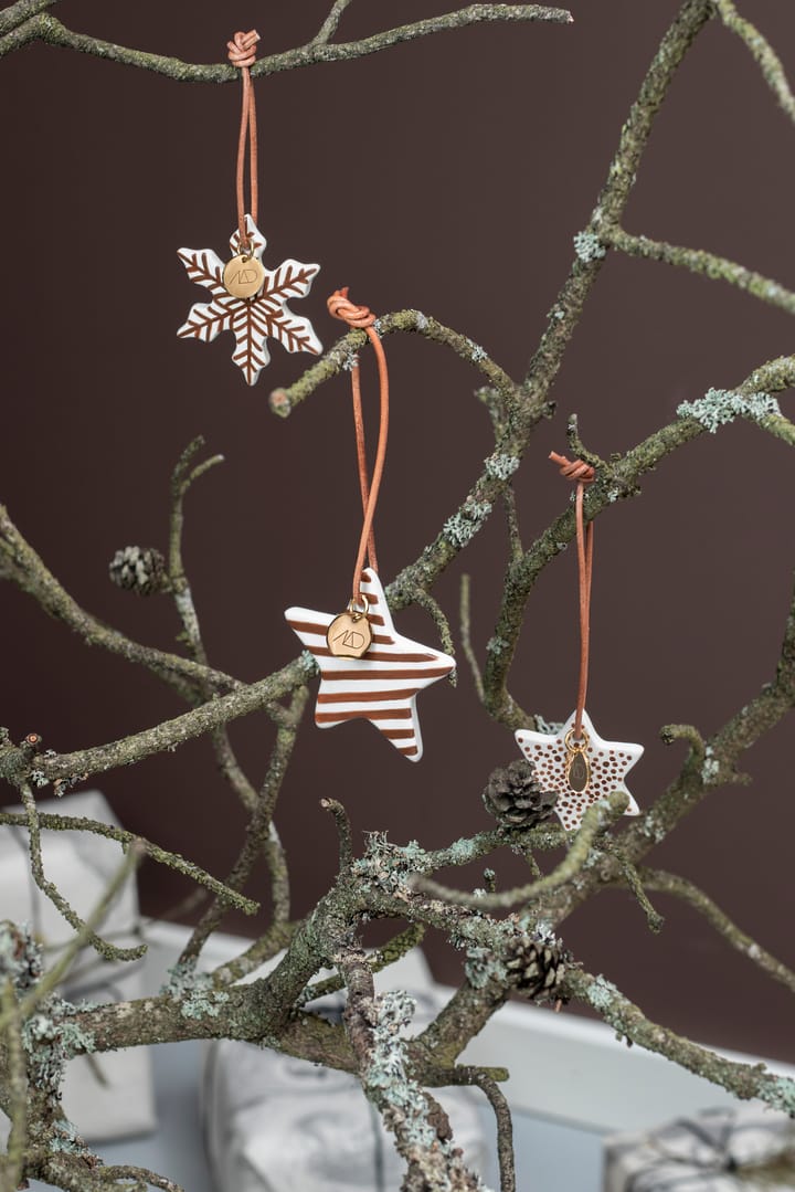 Décoration de sapin de Noël à suspendre Star 3 pièces, Walnut Mette Ditmer