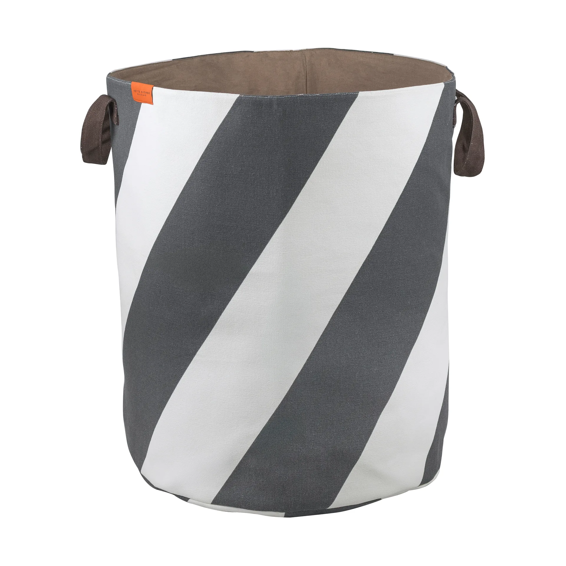 Diagonal tvättkorg Ø40x50 cm, Dark grey-off-white Mette Ditmer