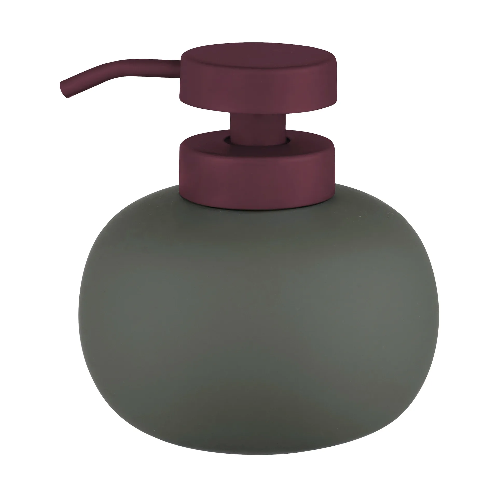 Distributeur de savon bas Lotus Play, avec 2 pompes, Dark olive Mette Ditmer