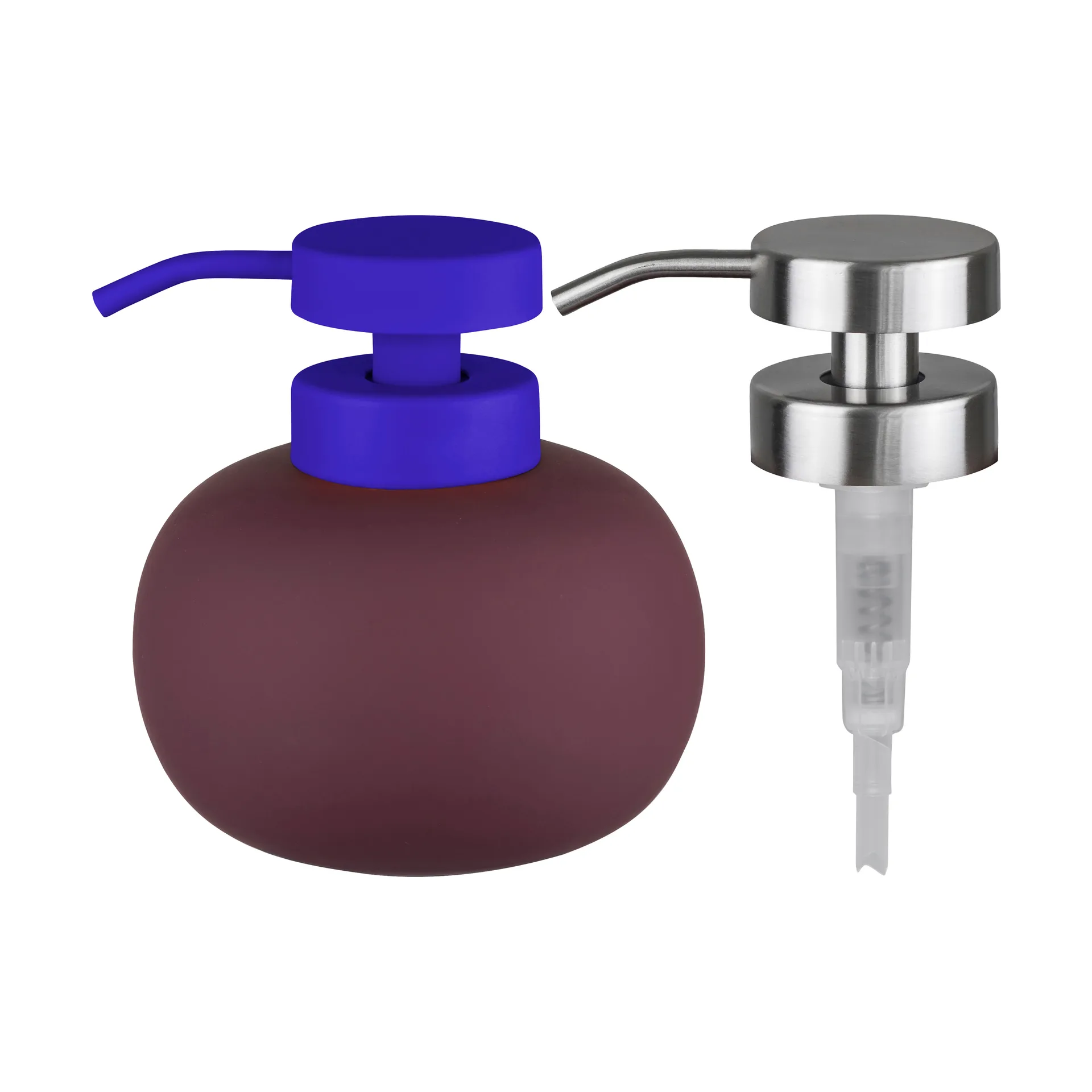 Distributeur de savon bas Lotus Play, avec 2 pompes, Wine Mette Ditmer