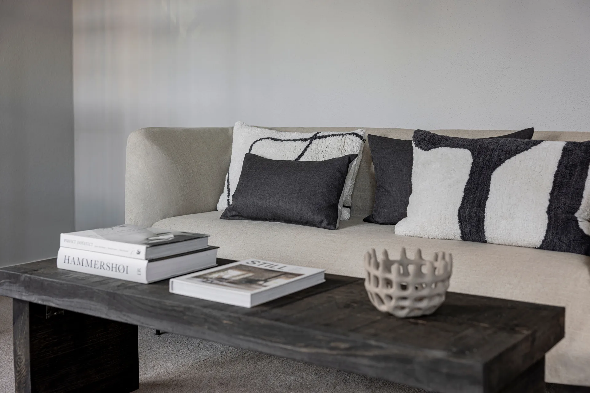 Housse de coussin Scala, Stone grey, 30x50 cm Mette Ditmer