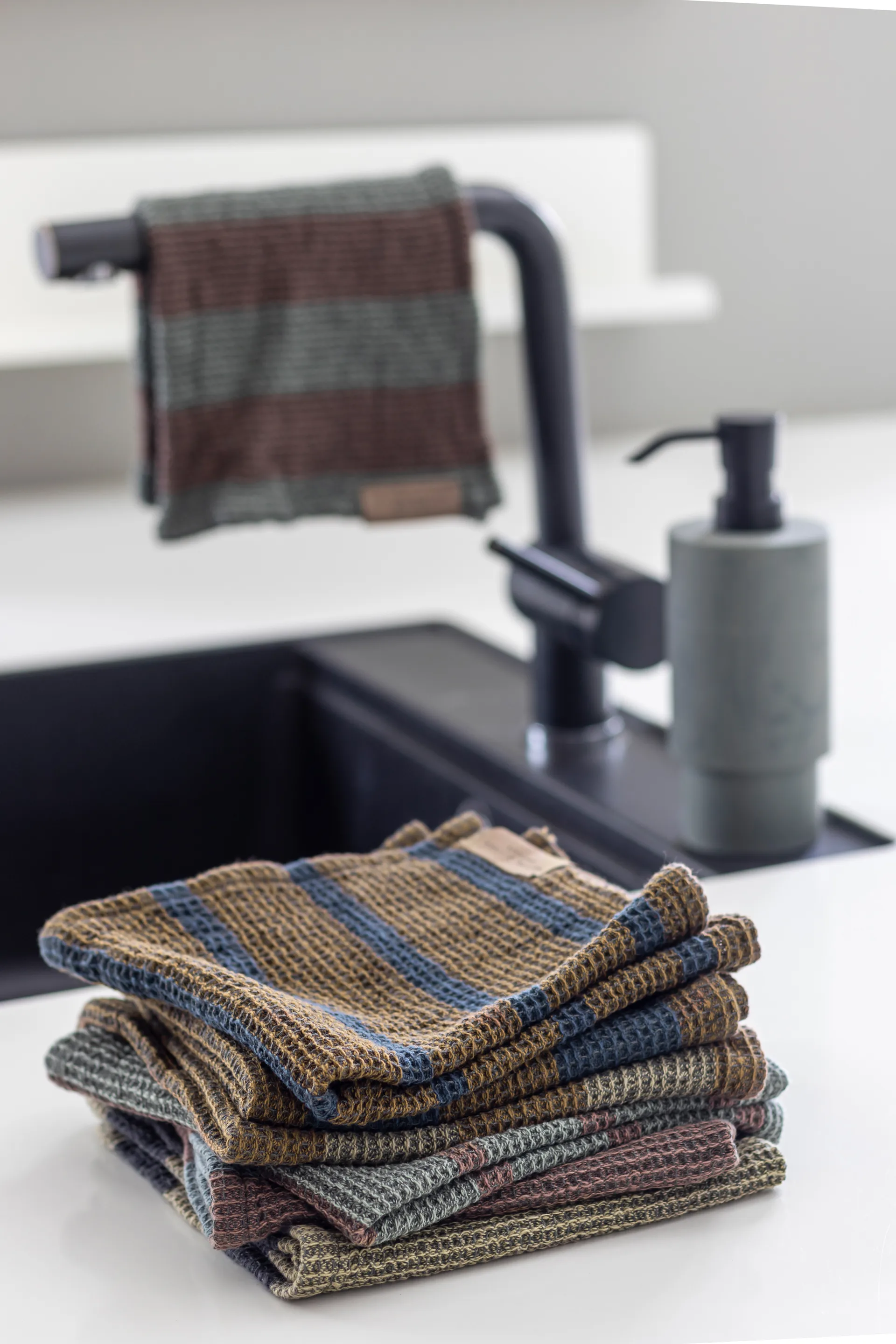 Lavette Elvira 33x33 cm Lot de 2, Ochre Mette Ditmer