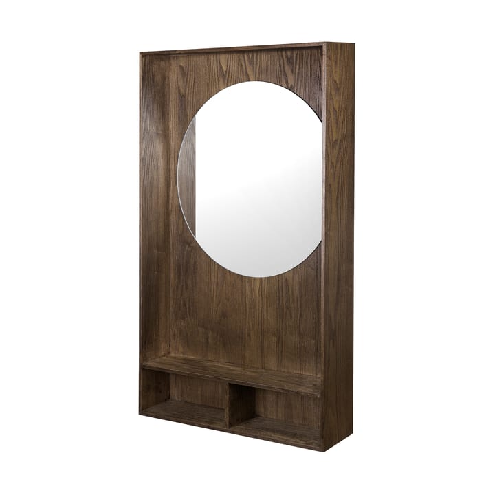 Miroir avec étagère Show-me large - Dark oiled - Mette Ditmer