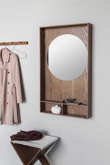 Miroir avec étagère Show-me large - Dark oiled - Mette Ditmer