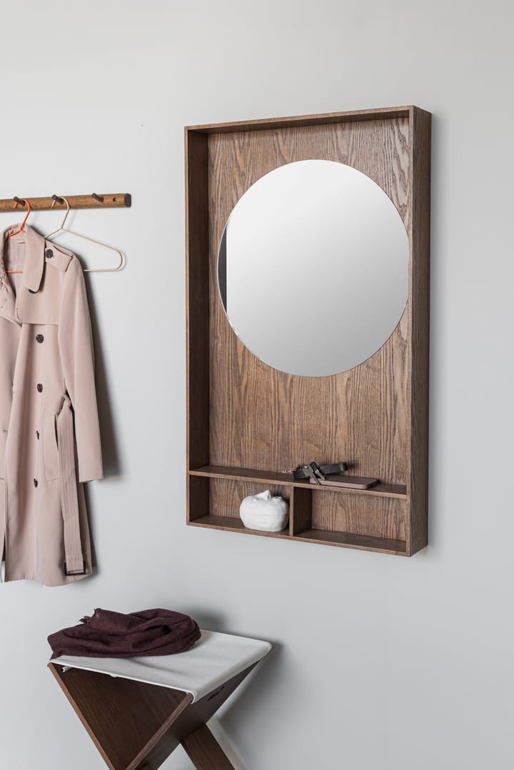 Miroir avec étagère Show-me large, Dark oiled Mette Ditmer