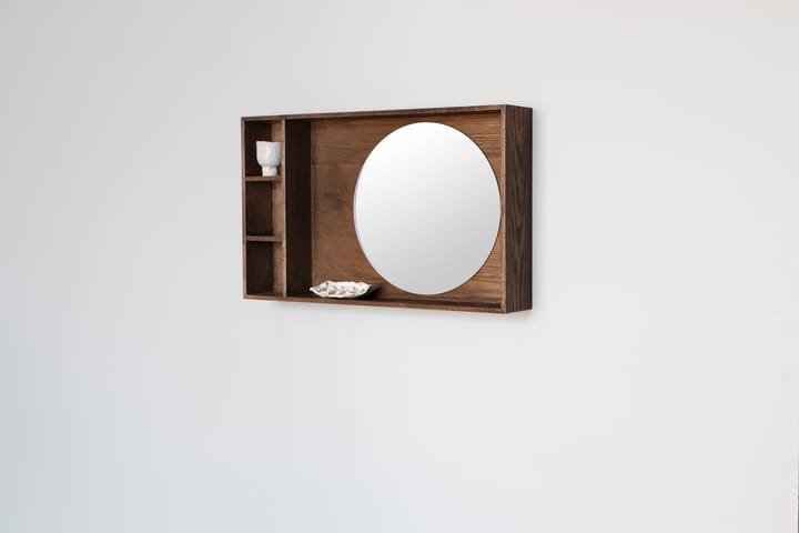 Miroir avec étagère Show-me small, Dark oiled Mette Ditmer