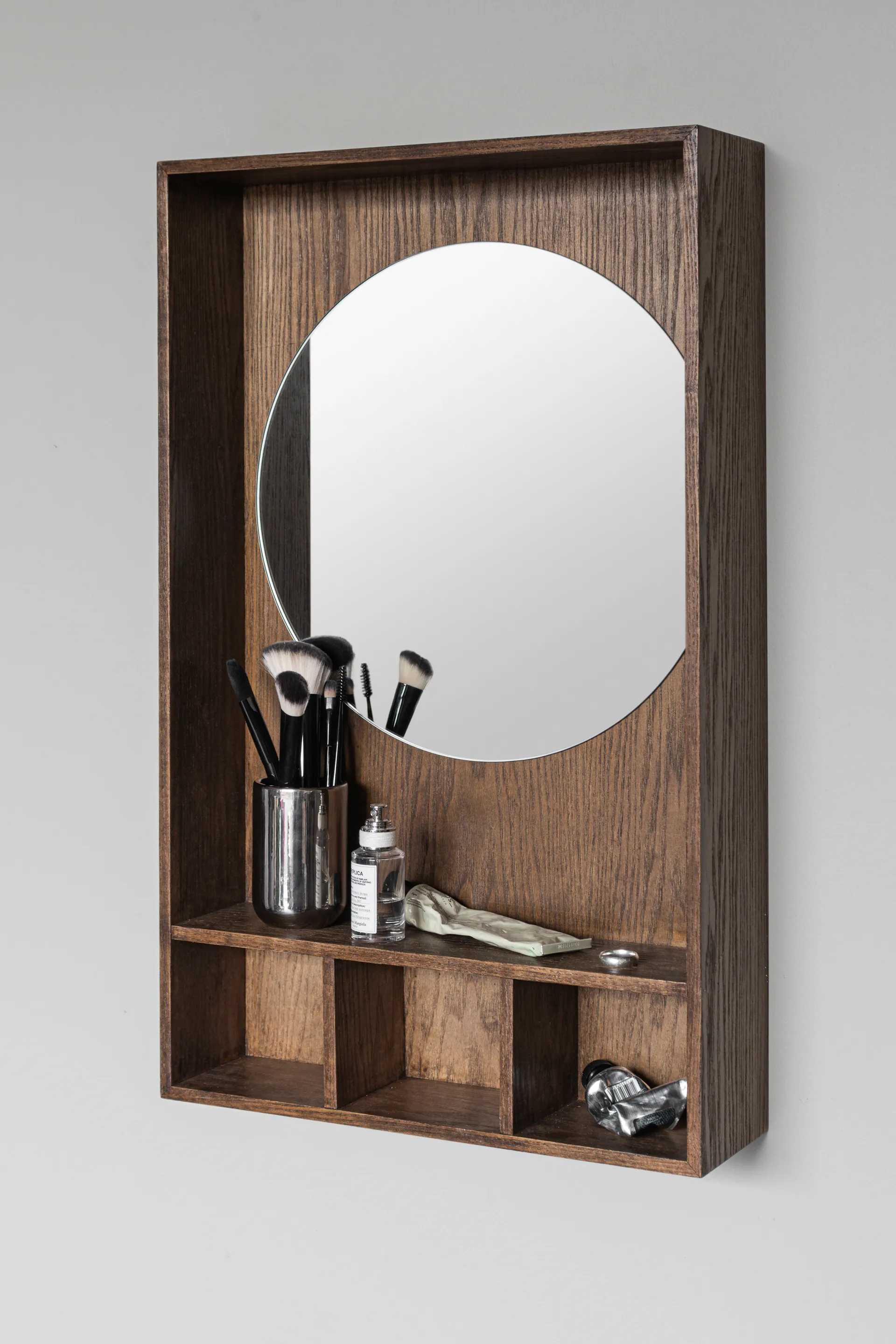 Miroir avec étagère Show-me small, Dark oiled Mette Ditmer