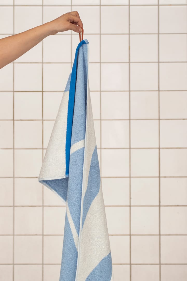 Nova Arte serviette 50x90 cm lot de 2 - Bleu clair-blanc cassé - Mette Ditmer