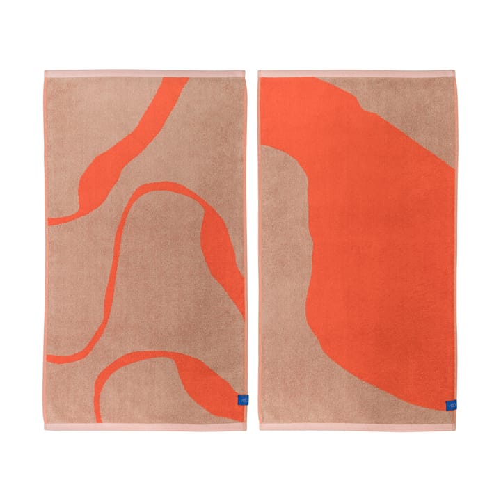 Nova Arte serviette 50x90 cm lot de 2 - Latte-orange - Mette Ditmer