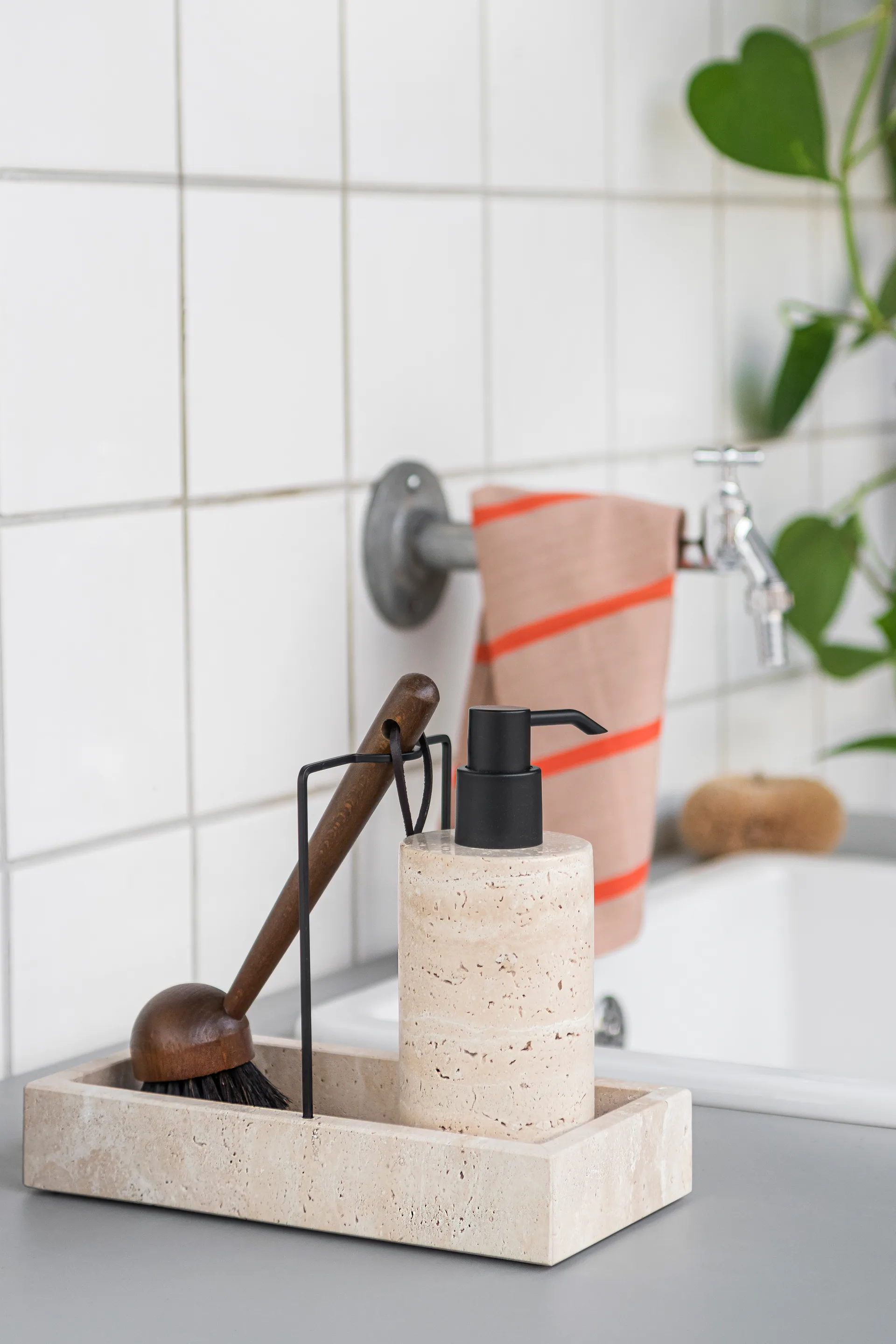 Organisateur d'évier Travertine 12x23,5 cm, Linen Mette Ditmer