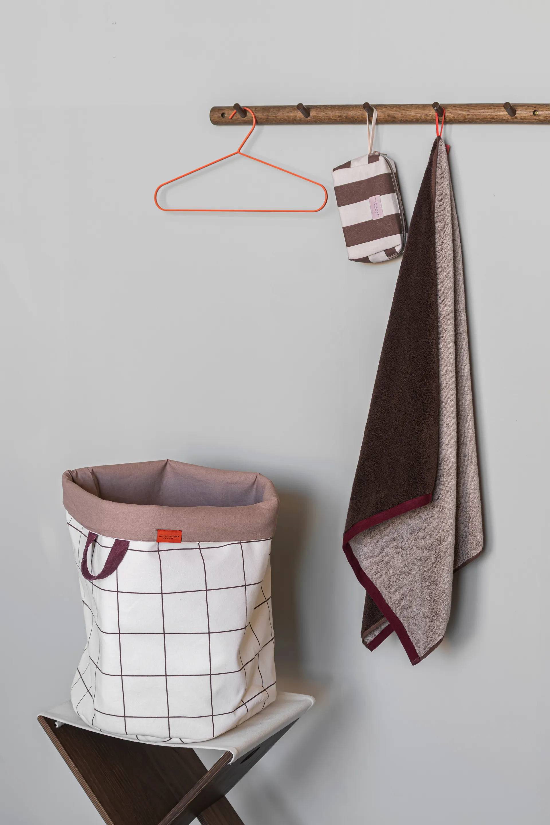 Panier à linge Mesh Ø40x50 cm, Brown-Off-white Mette Ditmer