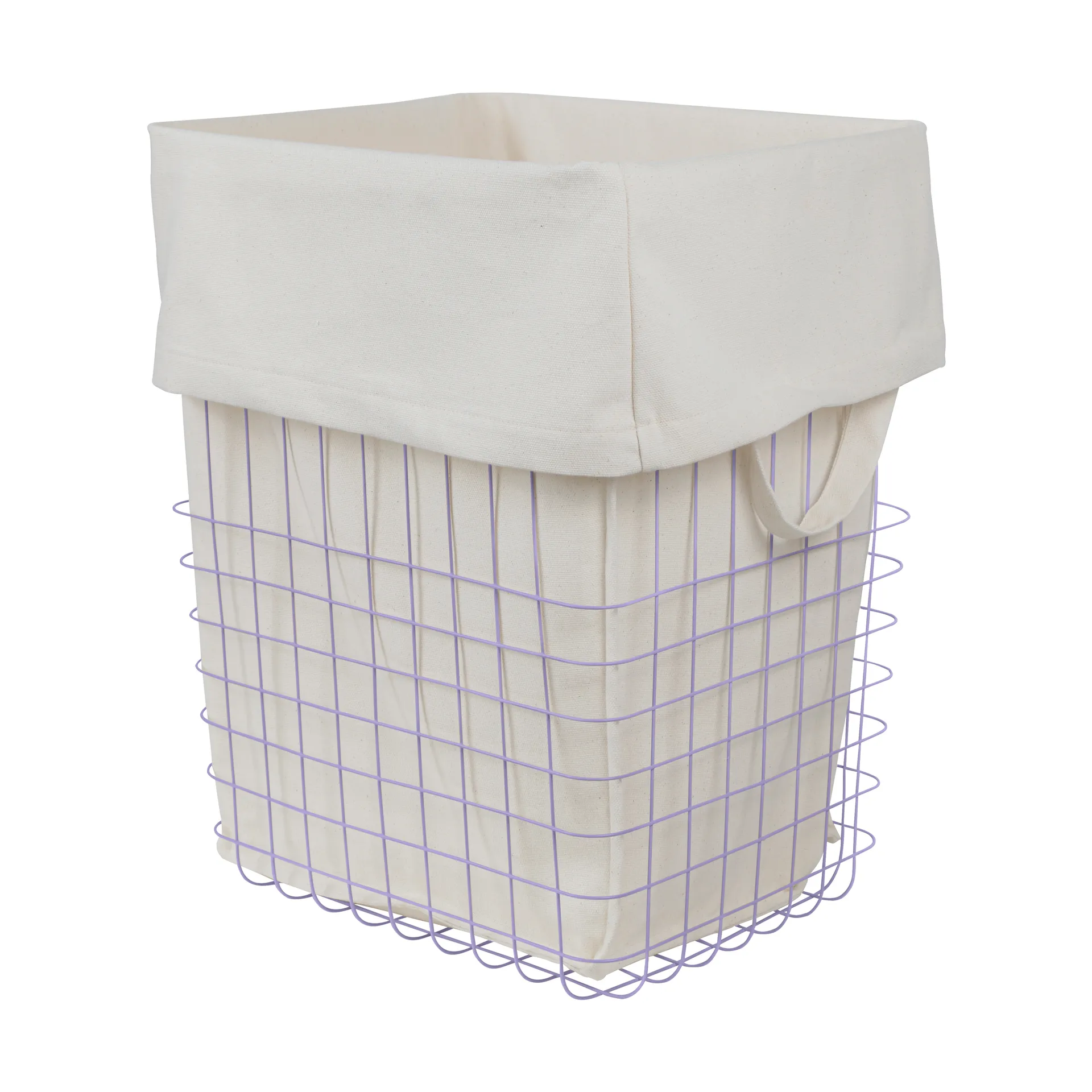 Panier de rangement Store-it avec sac en coton, large, Lilas Mette Ditmer