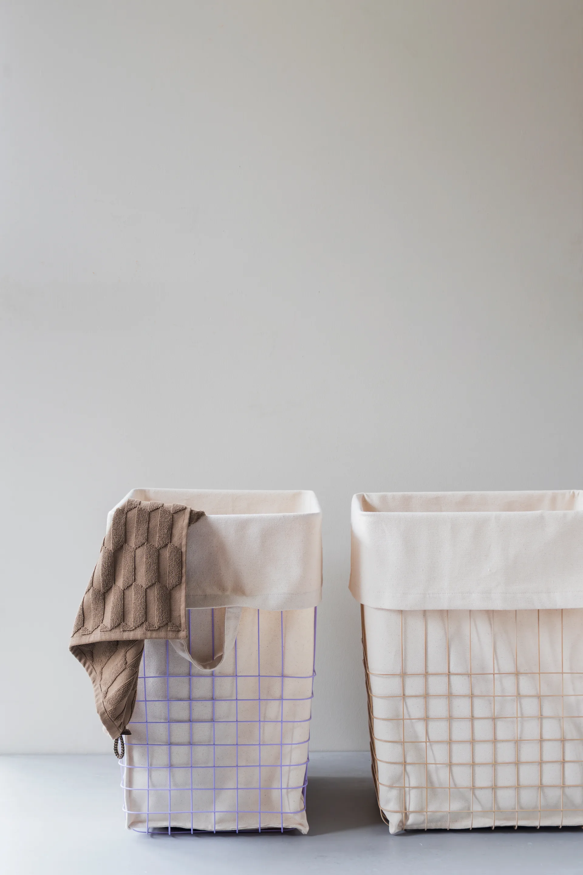 Panier de rangement Store-it avec sac en coton, large, Sable Mette Ditmer