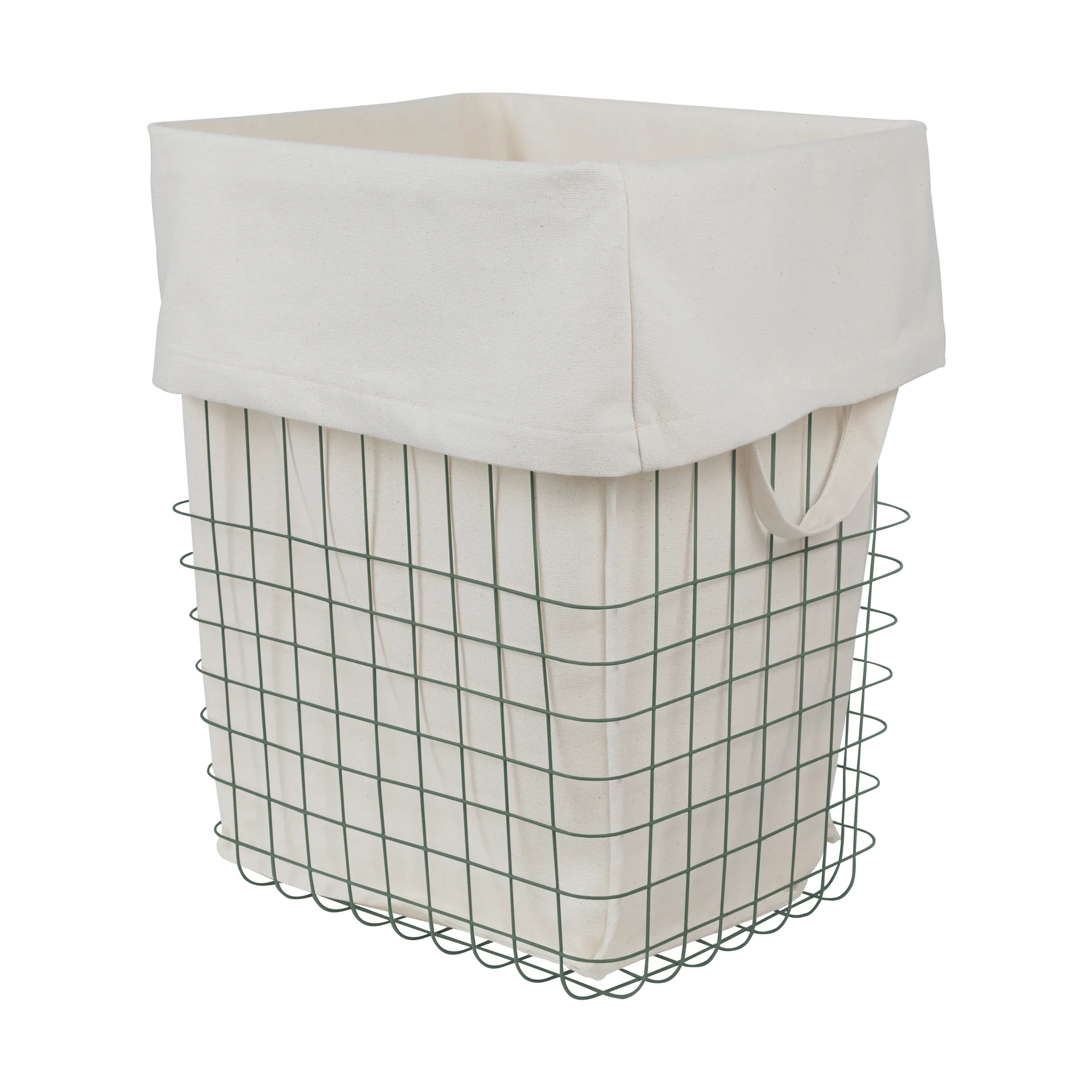 Panier de rangement Store-it avec sac en coton, large, Thyme vert Mette Ditmer