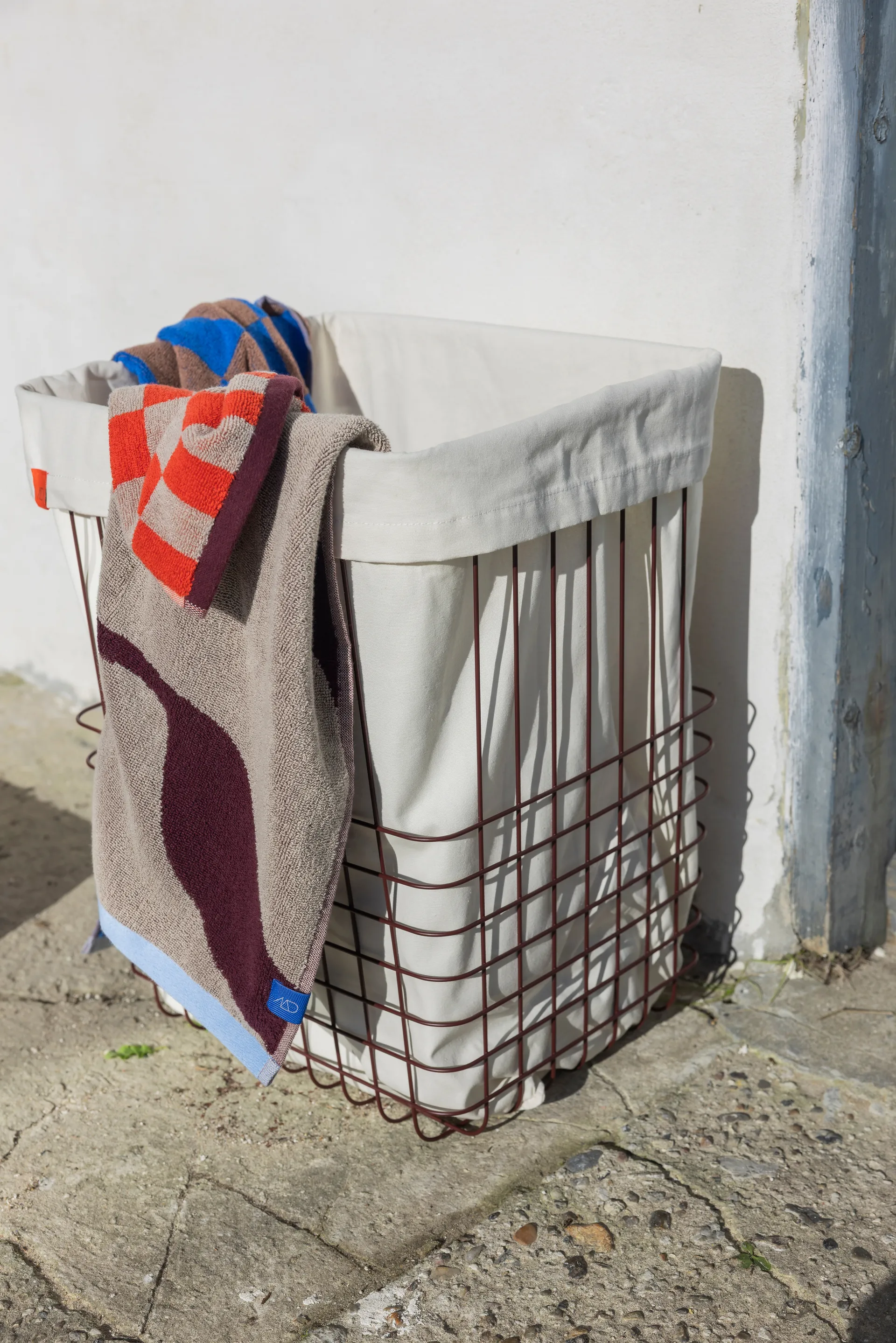 Panier de rangement Store-it avec sac en coton, large, Wine Mette Ditmer