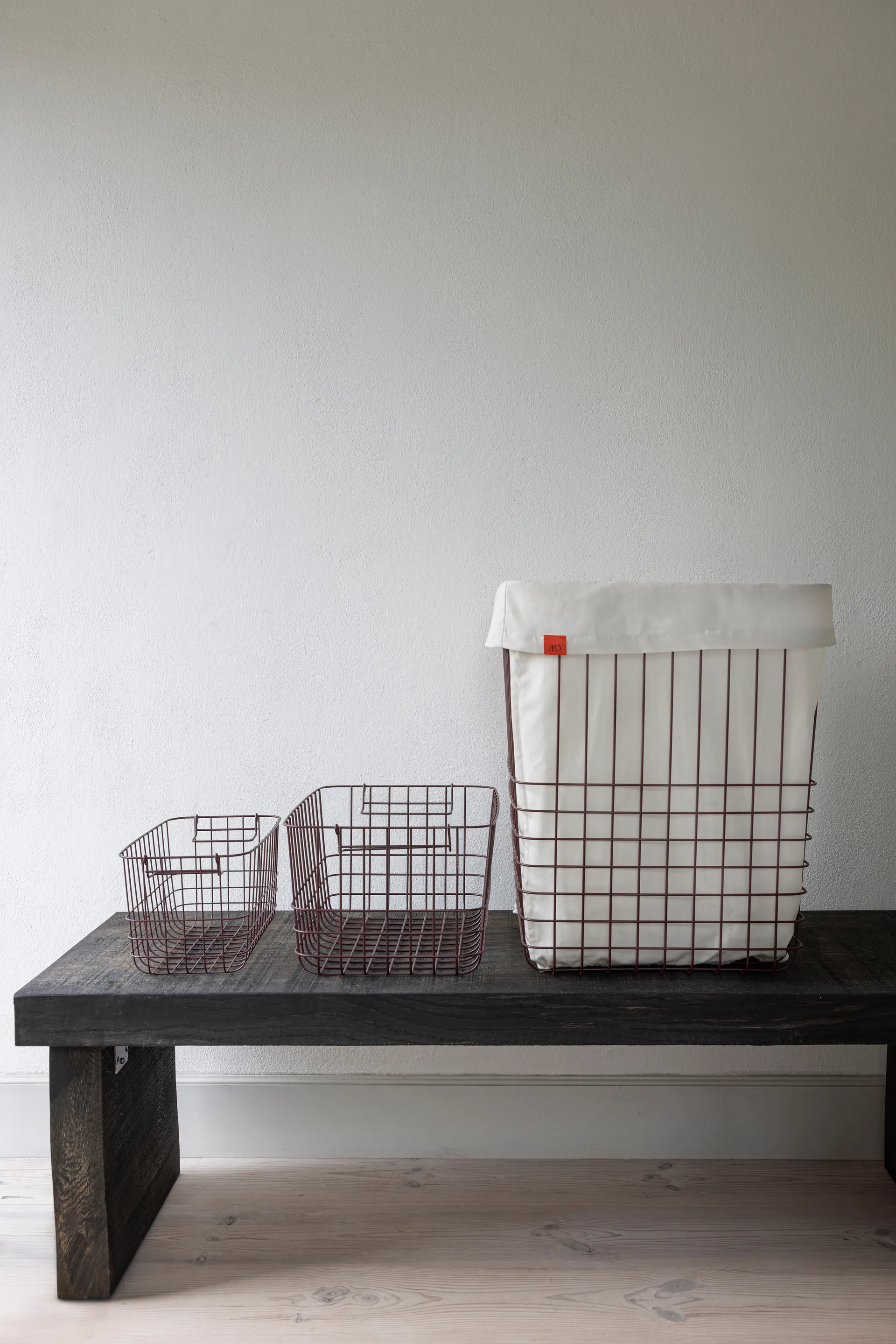 Panier de rangement Store-it avec sac en coton, large, Wine Mette Ditmer