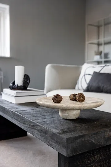 Piédestal Travertin - Linen, Ø32x8,5 cm - Mette Ditmer