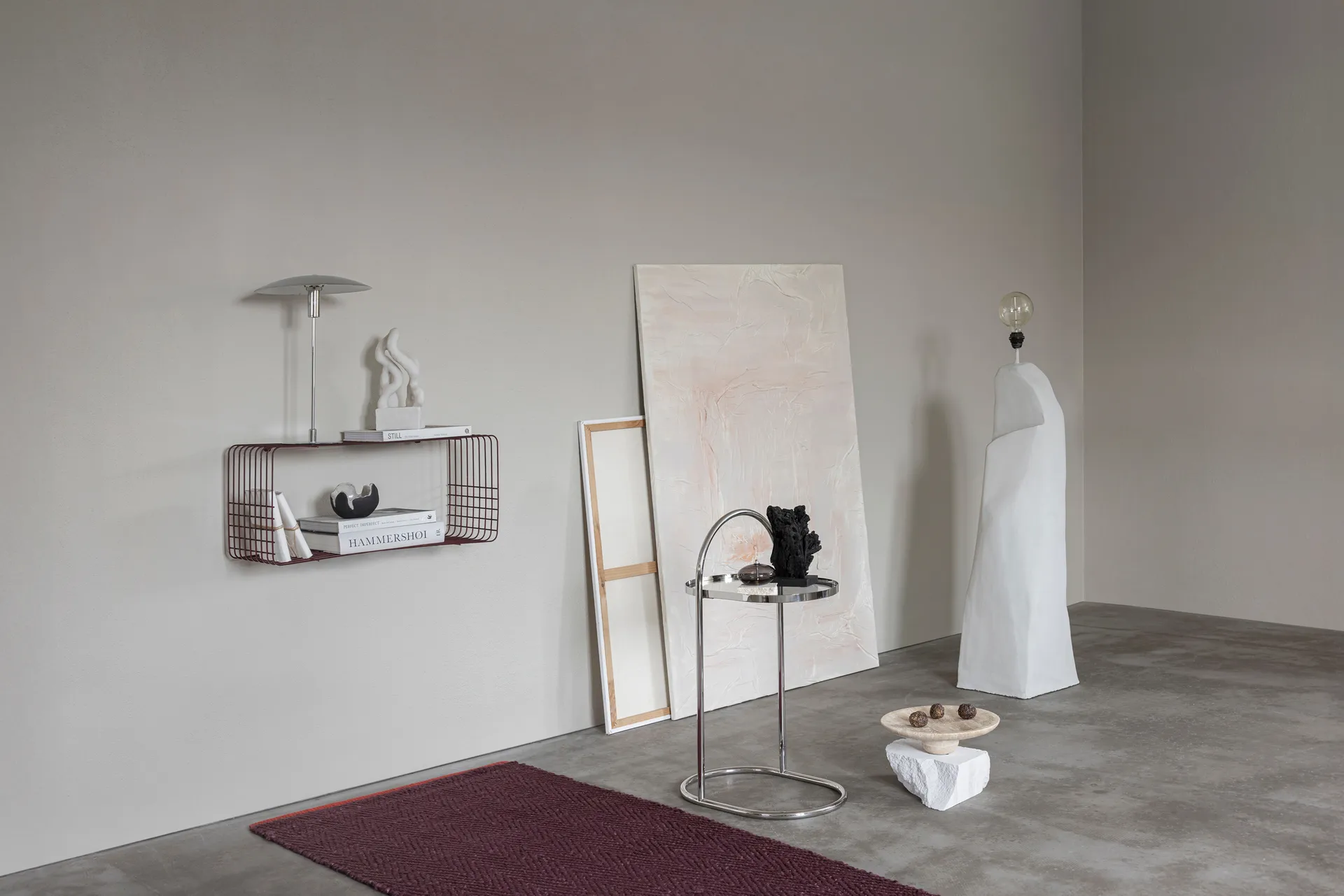 Piédestal Travertin, Linen, Ø32x8,5 cm Mette Ditmer