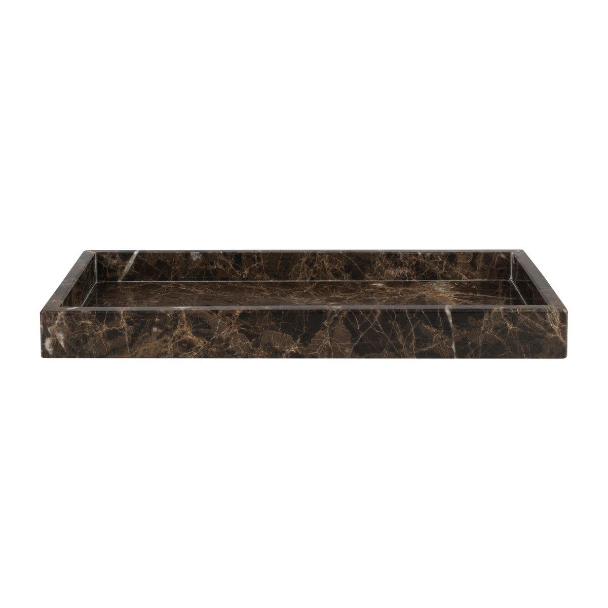 mette ditmer plateau décoratif marble 16 x 31 cm marron