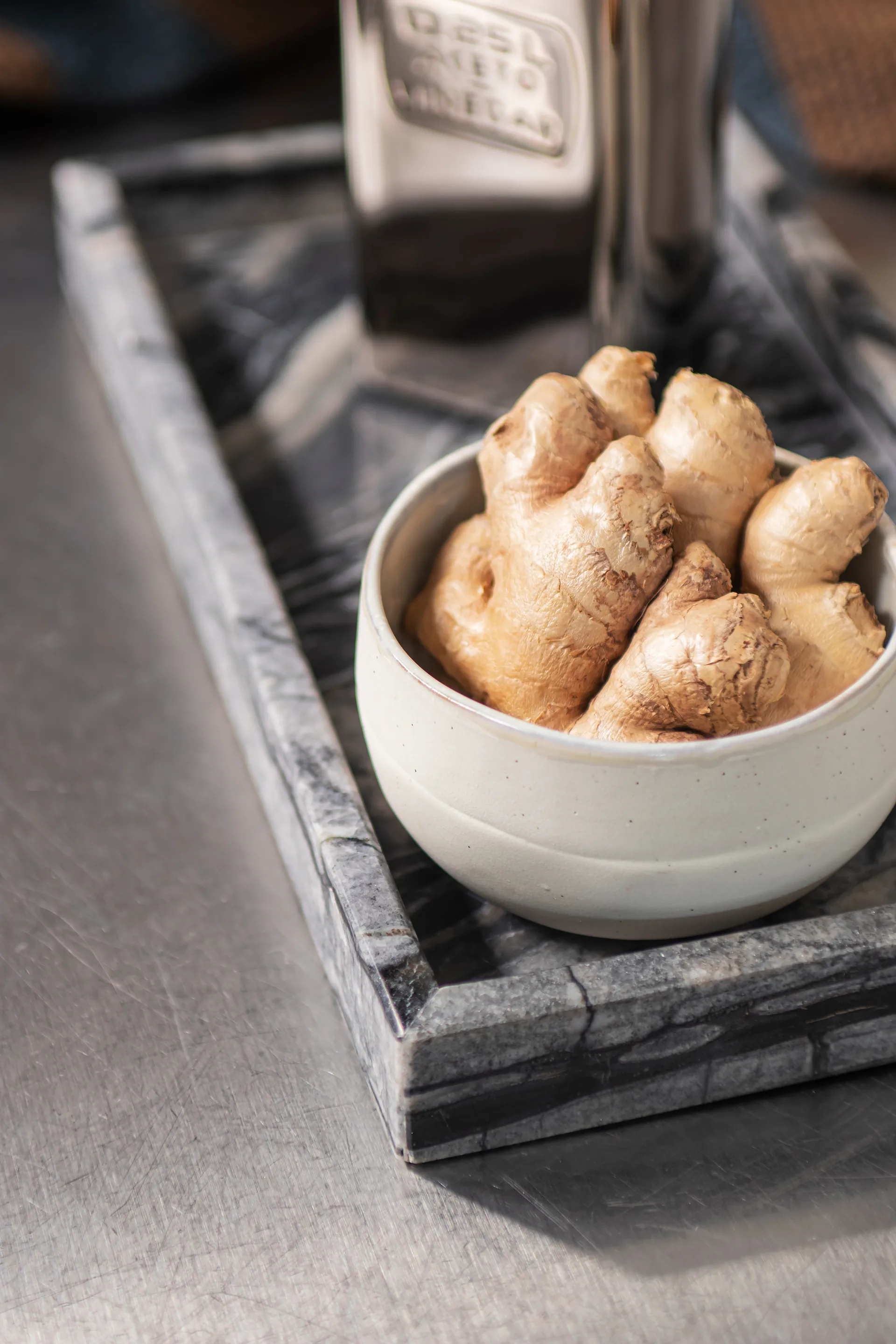 Plateau décoratif Marble 16 x 31 cm, Noir-gris Mette Ditmer