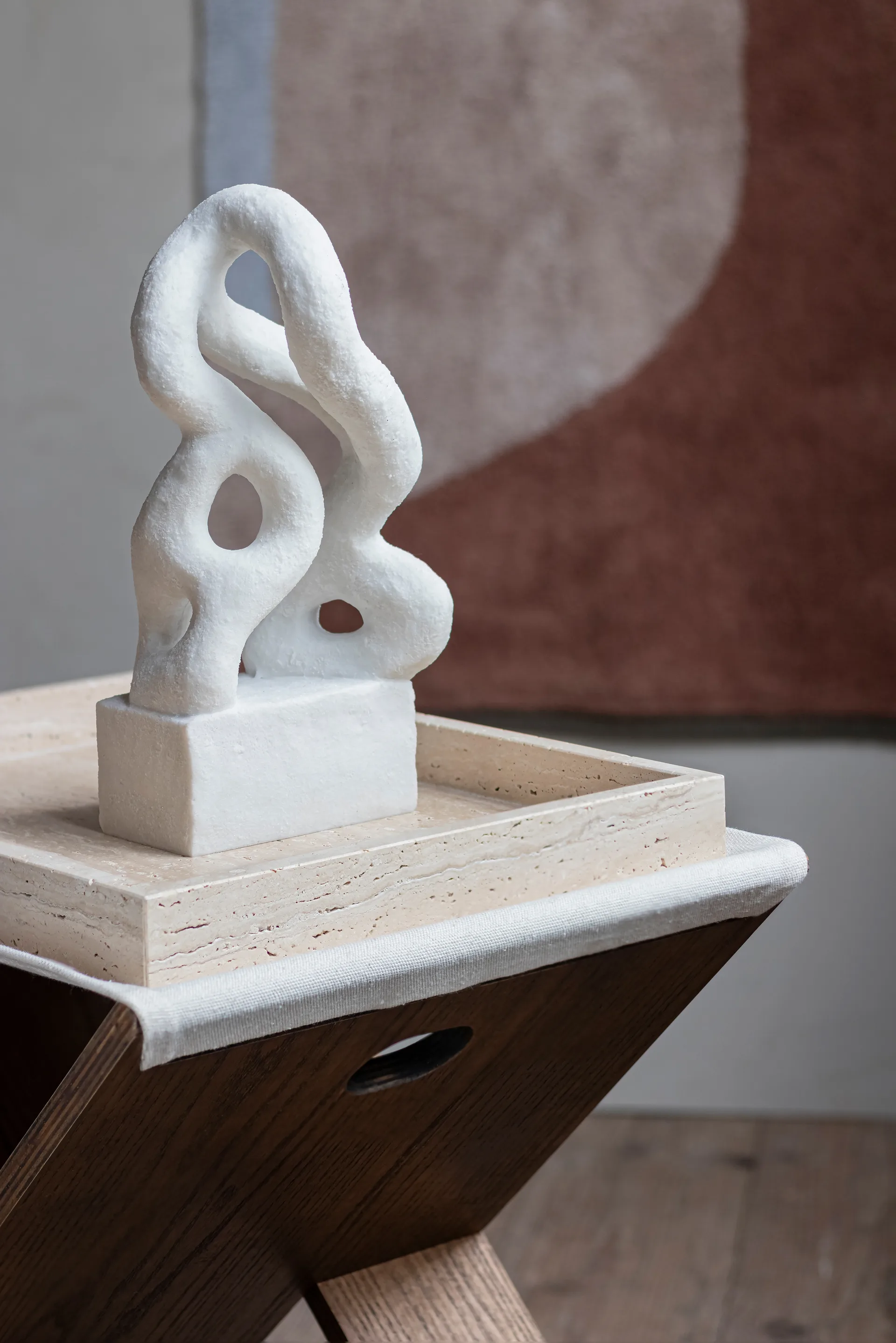 Plateau décoratif Travertine 30x40 cm, Linen Mette Ditmer