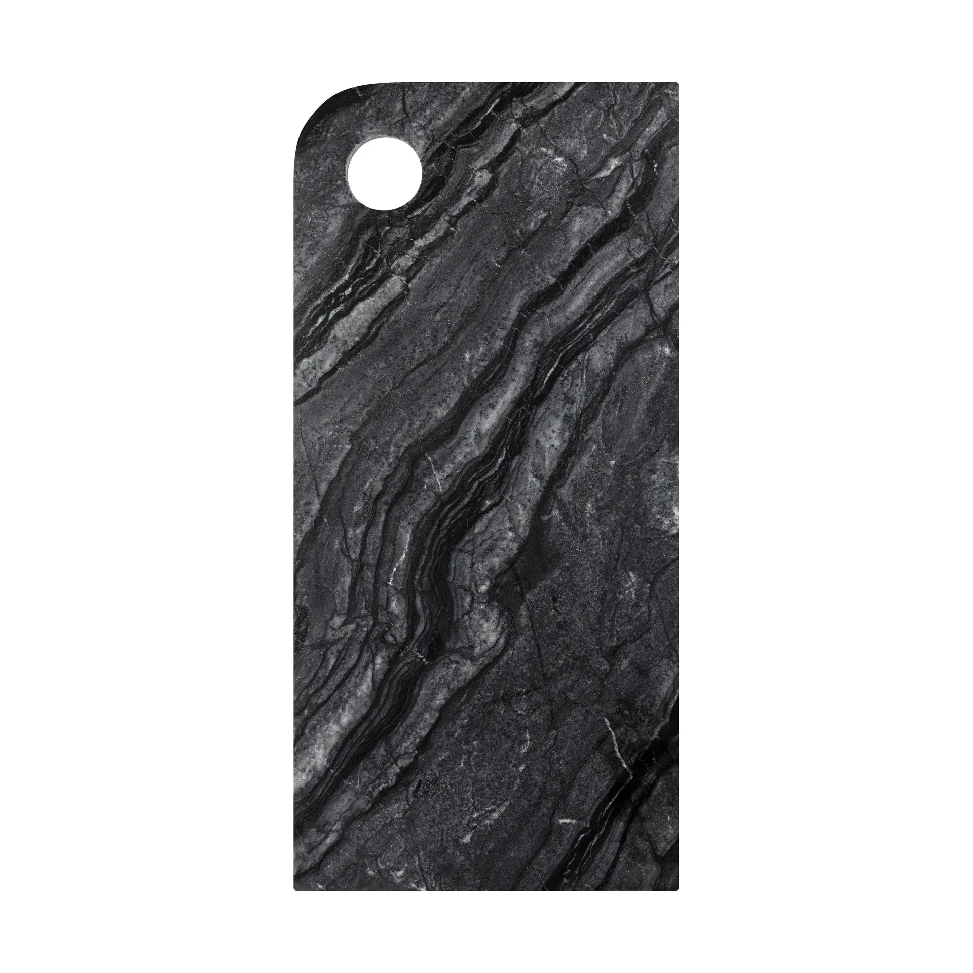 Plateau Marble large 18x38 cm, Black-grey Mette Ditmer