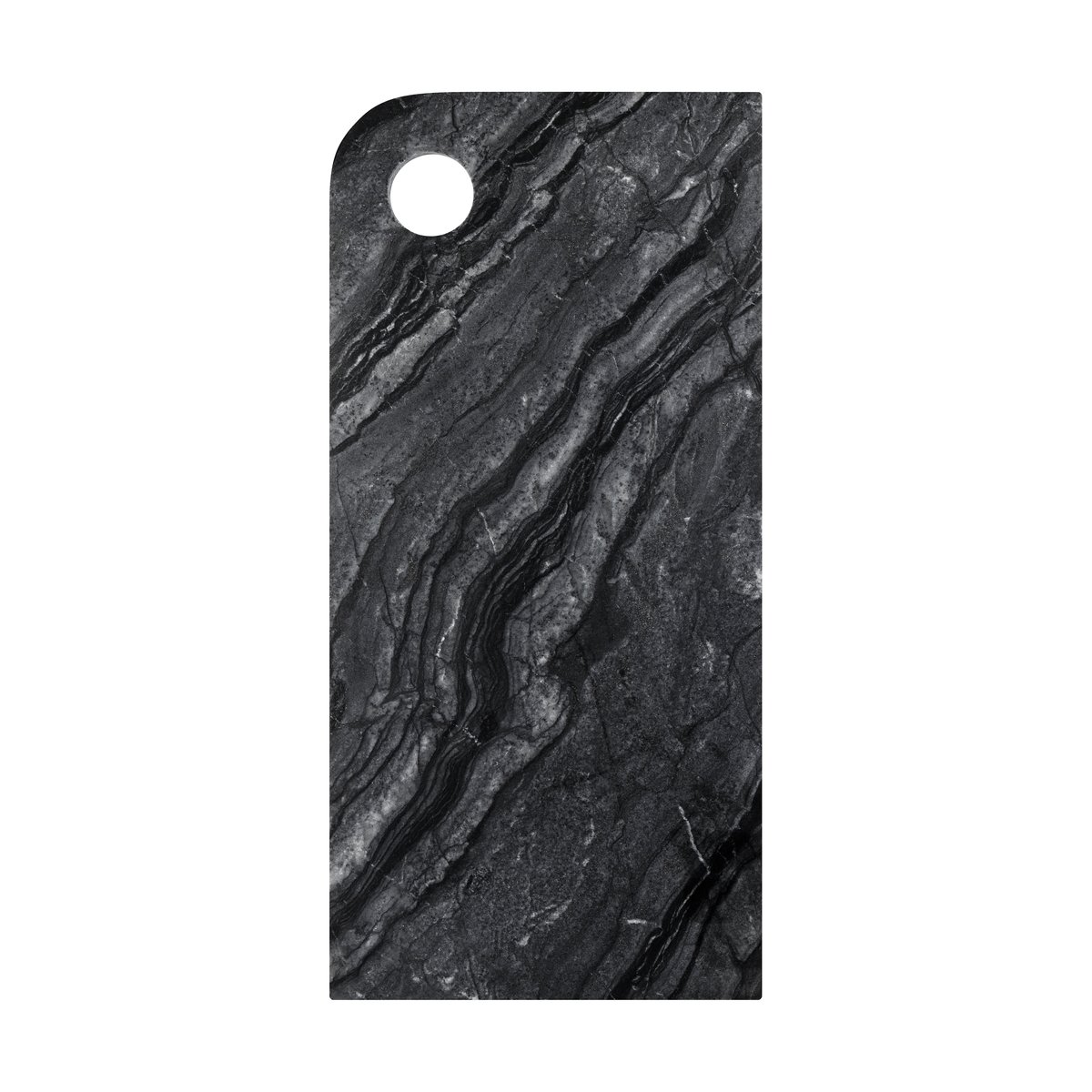 mette ditmer plateau marble large 18x38 cm black-grey