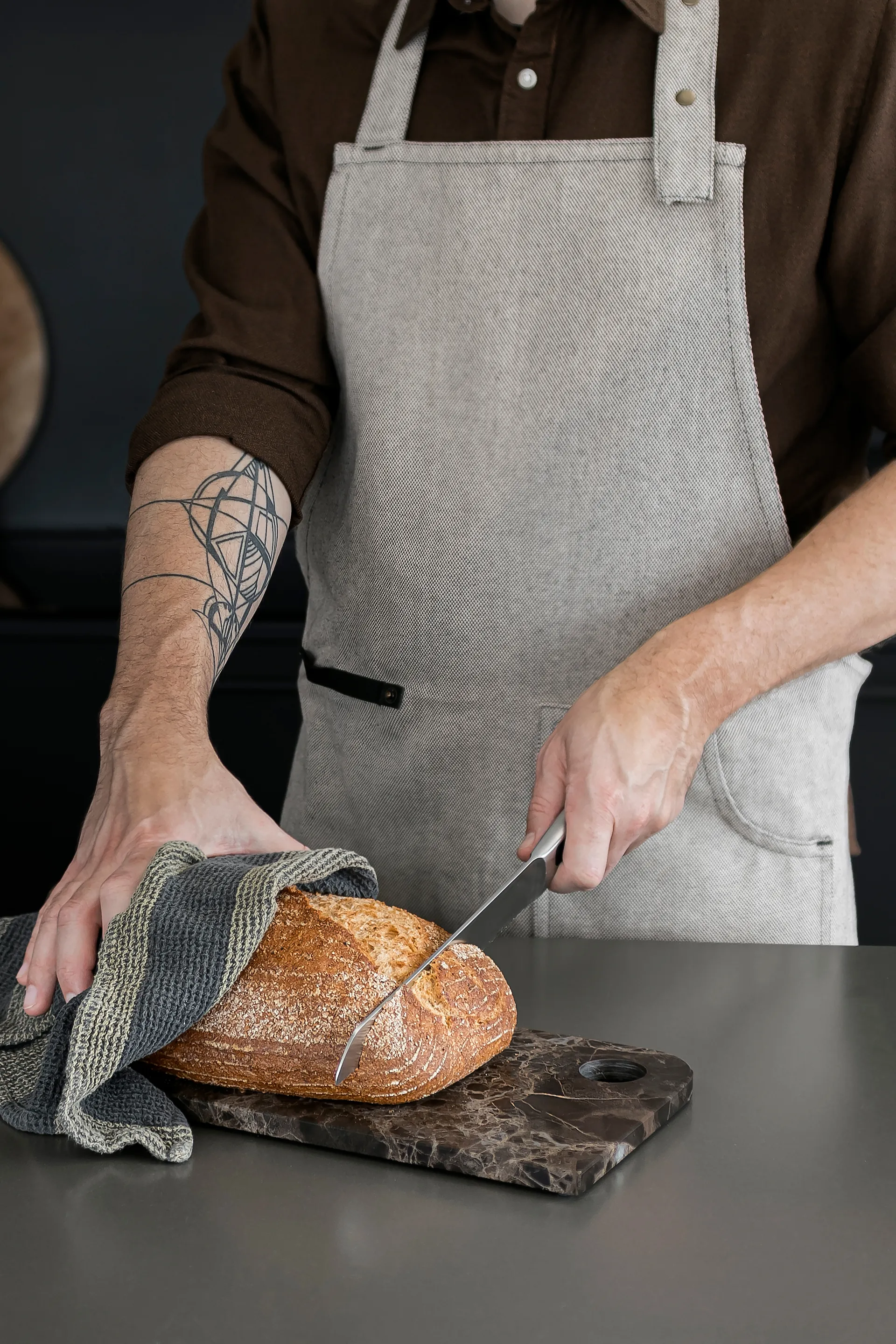 Plateau Marble large 18x38 cm, Brown Mette Ditmer