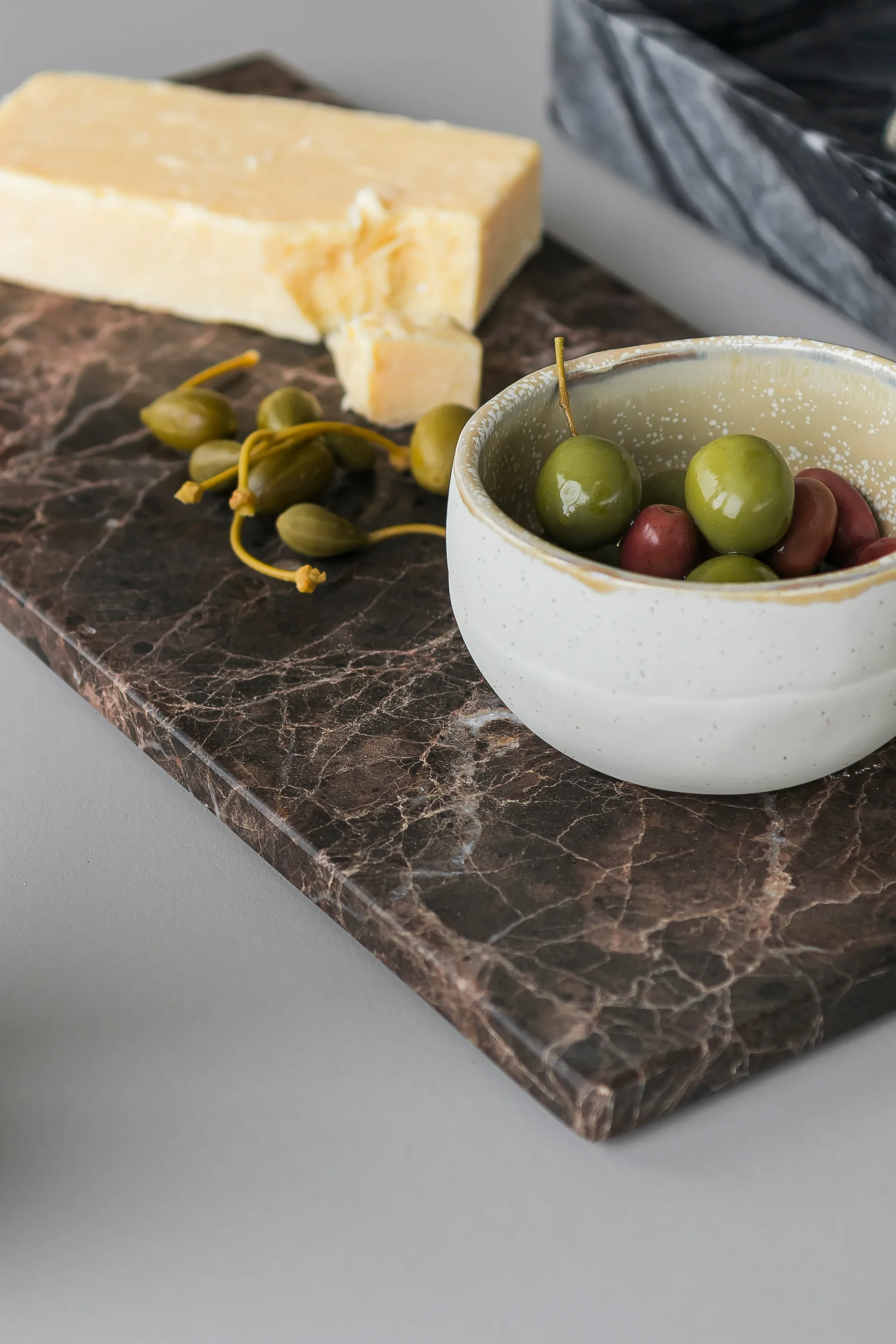 Plateau Marble large 18x38 cm, Brown Mette Ditmer