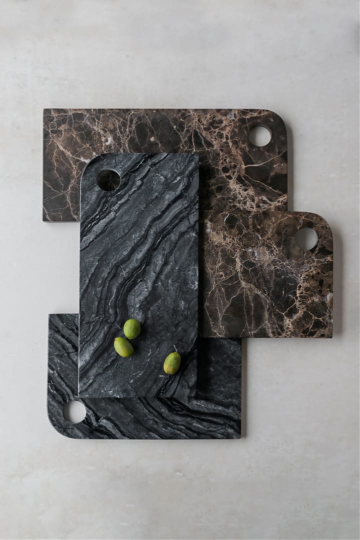 Plateau Marble medium 20x30 cm - Black-grey - Mette Ditmer