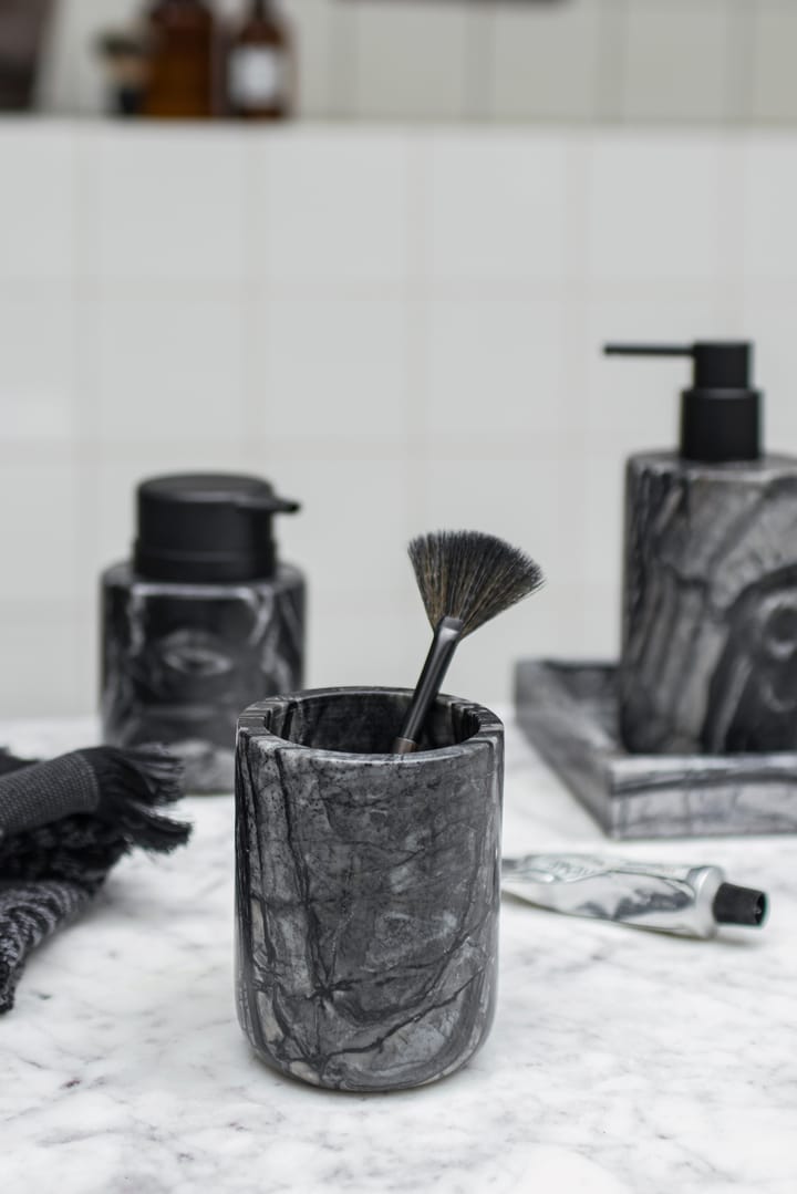 Porte-brosse à dents Marble 10 cm - Noir-gris - Mette Ditmer