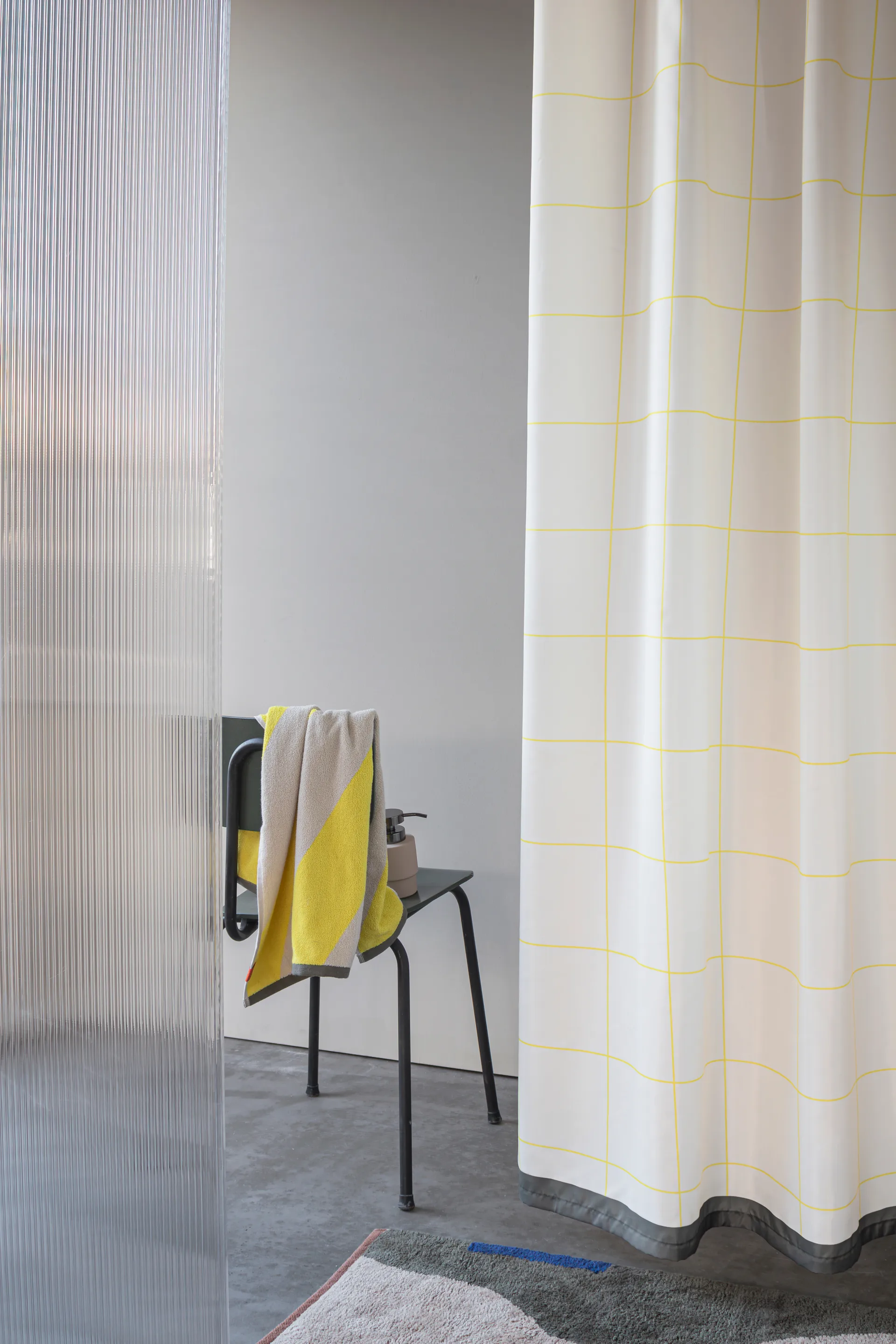 Rideau de douche Mesh 150x200 cm, Yellow Mette Ditmer
