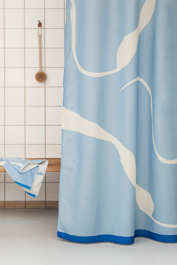 Rideau de douche Nova Arte 150x200 cm, Bleu clair-blanc cassé Mette Ditmer