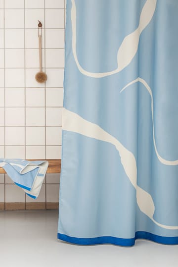 Rideau de douche Nova Arte 150x200 cm - Bleu clair-blanc cassé - Mette Ditmer