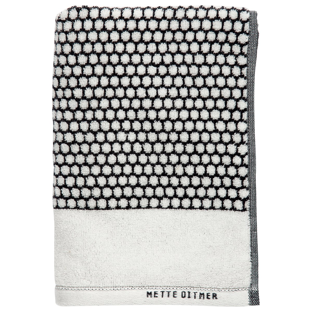 Mette Ditmer Serviette de bain Grid 70x140 cm Noir-off white