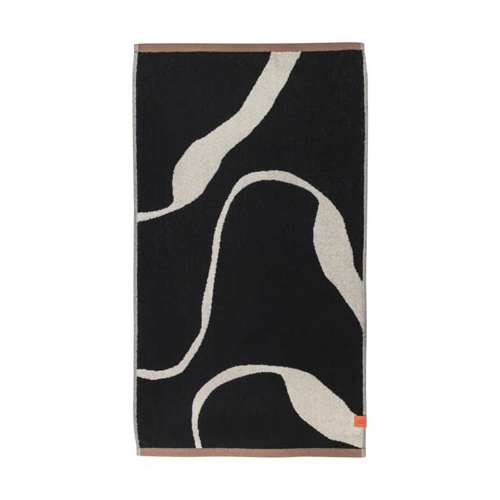 Serviette de bain Nova Arte 70x133 cm - noir-blanc cassé - Mette Ditmer