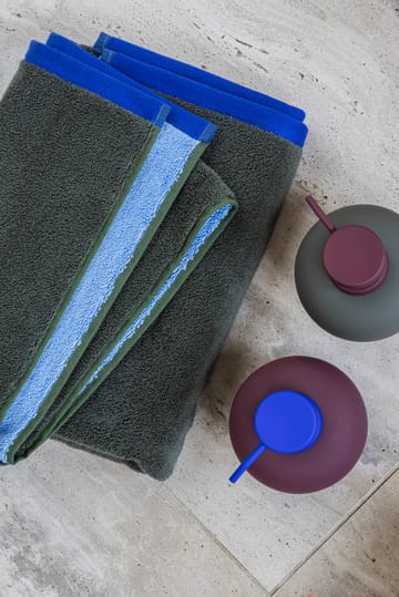 Serviette de bain Soft 70x133 cm - Dark olive-light blue - Mette Ditmer