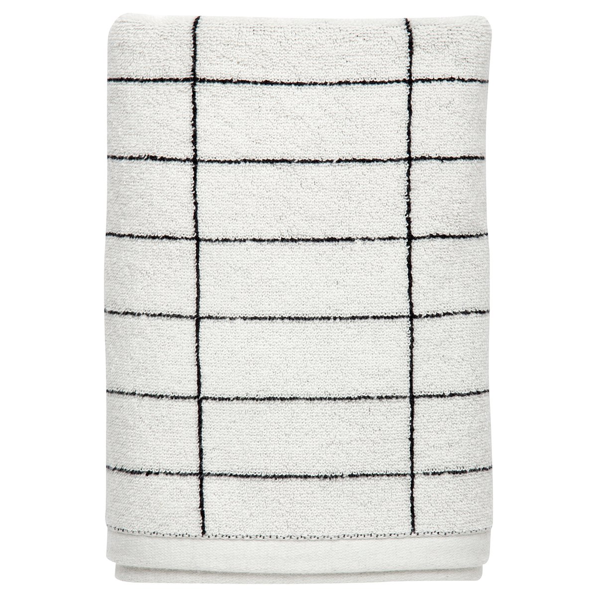 Mette Ditmer Serviette de bain Tile Stone 70x140 cm Noir-off white