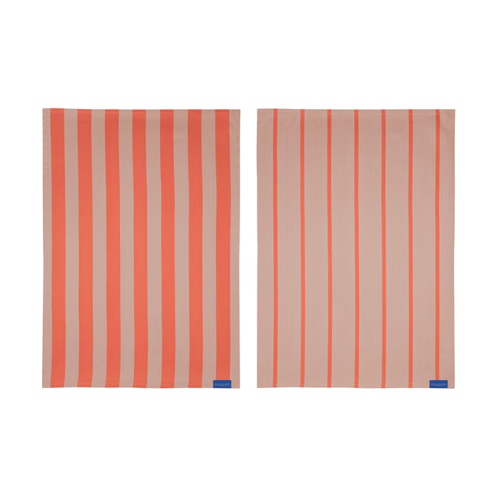 Serviette de cuisine Stripes 50x70 cm lot de 2 - Latte - Mette Ditmer