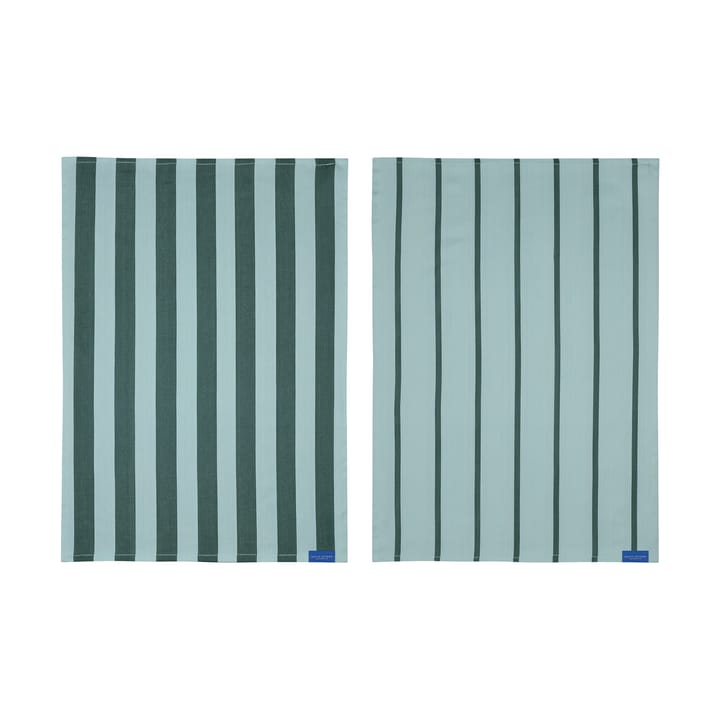 Serviette de cuisine Stripes 50x70 cm lot de 2 - Mint - Mette Ditmer