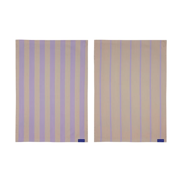 Serviette de cuisine Stripes 50x70 cm lot de 2 - Sand - Mette Ditmer