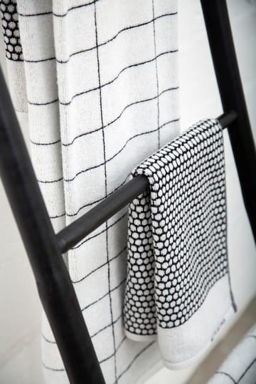Serviette d'invité Grid 38x60 cm, lot de 2 - Noir-off white - Mette Ditmer