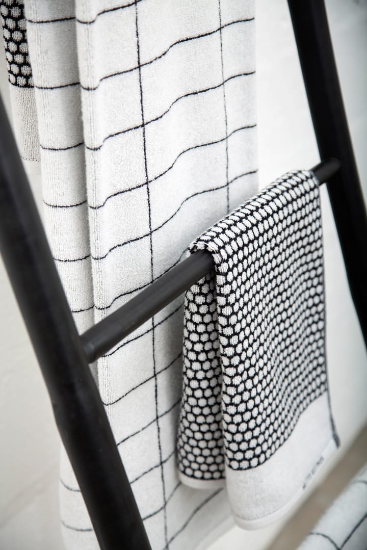 Serviette d'invité Grid 38x60 cm, lot de 2 - Noir-off white - Mette Ditmer