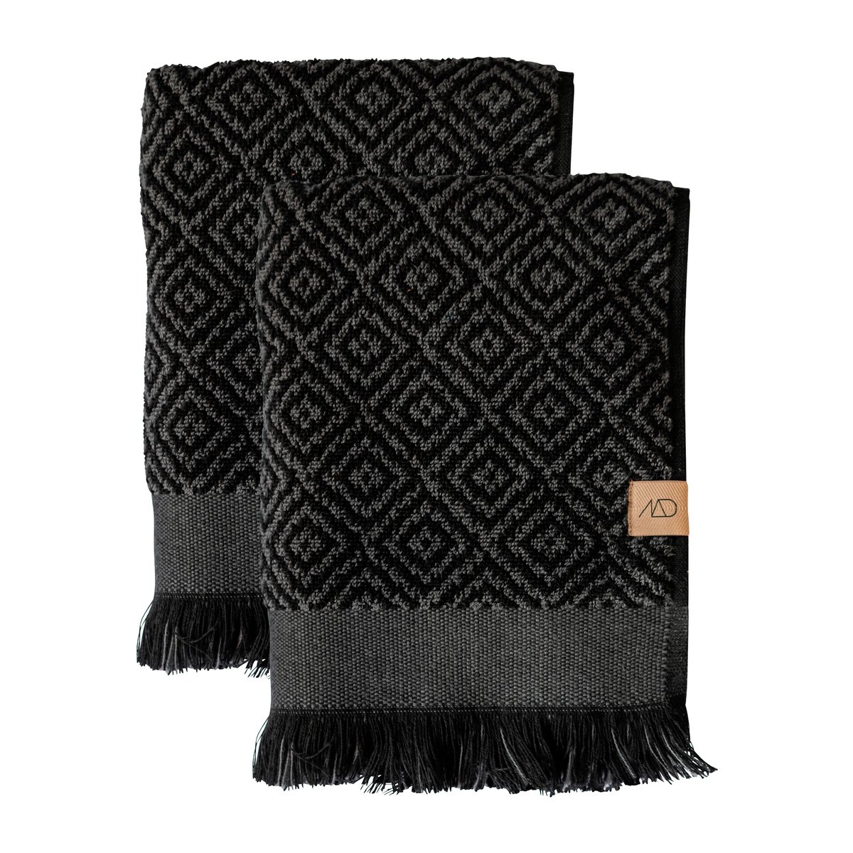 Mette Ditmer Serviette d'invité Morocco 35x55 cm, lot de 2 Black-grey