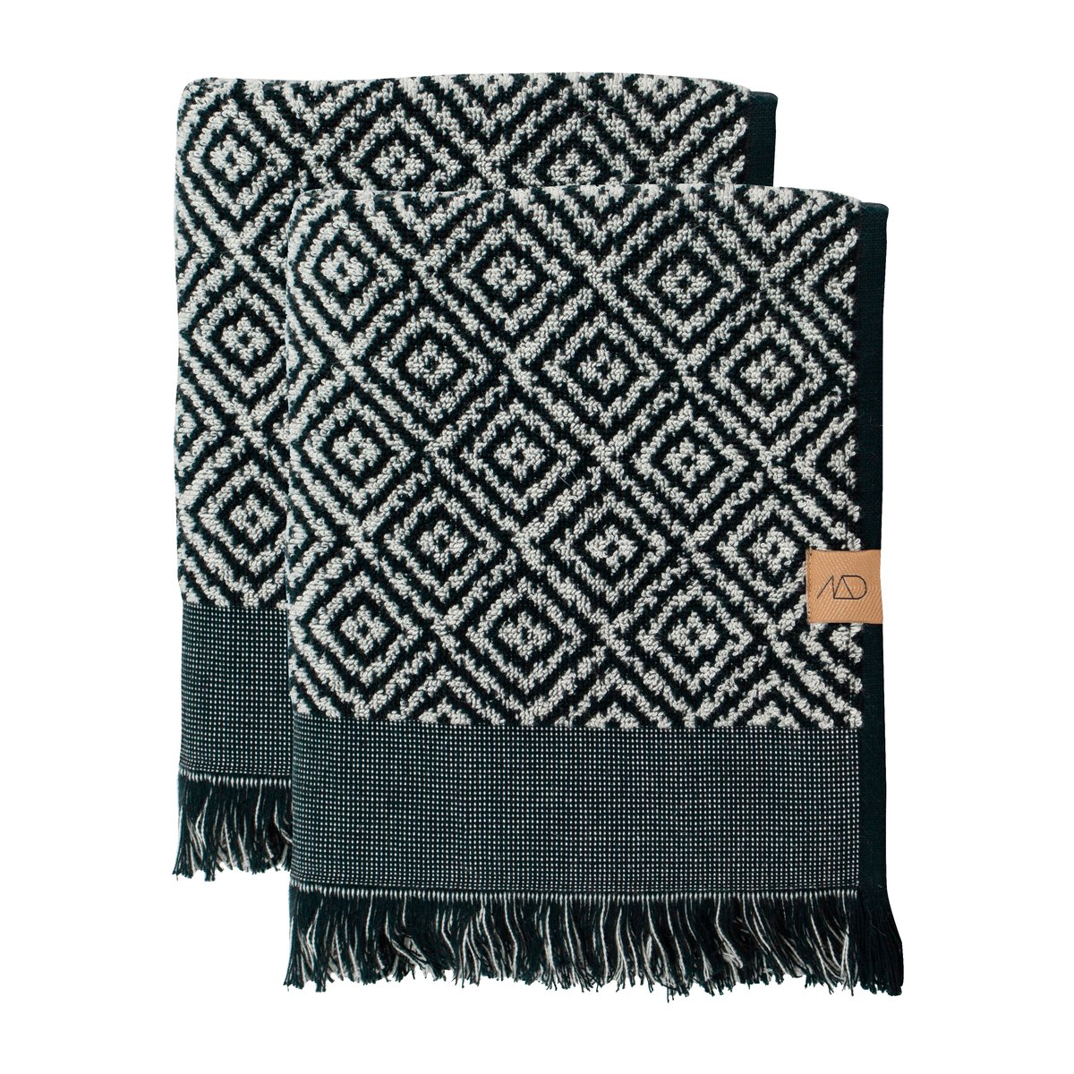 Mette Ditmer Serviette d'invité Morocco 35x55 cm, lot de 2 Black-white