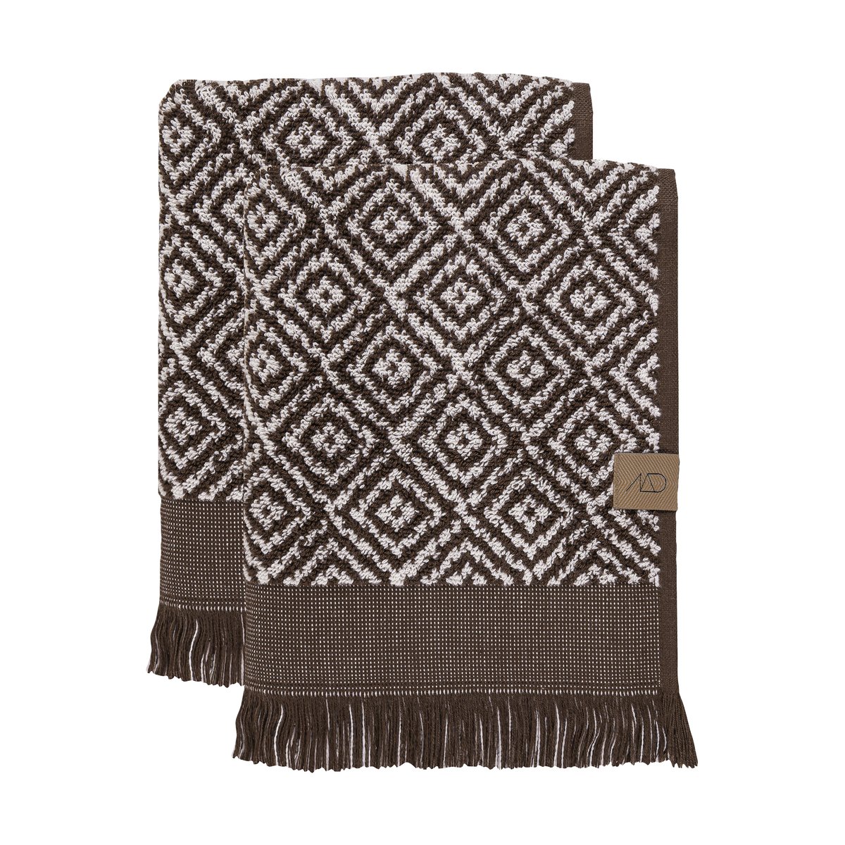 Mette Ditmer Serviette d'invité Morocco 35x55 cm, lot de 2 Chocolat-blanc cassé