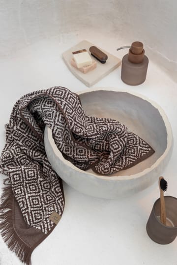 Serviette d'invité Morocco 35x55 cm, lot de 2 - Chocolat-blanc cassé - Mette Ditmer