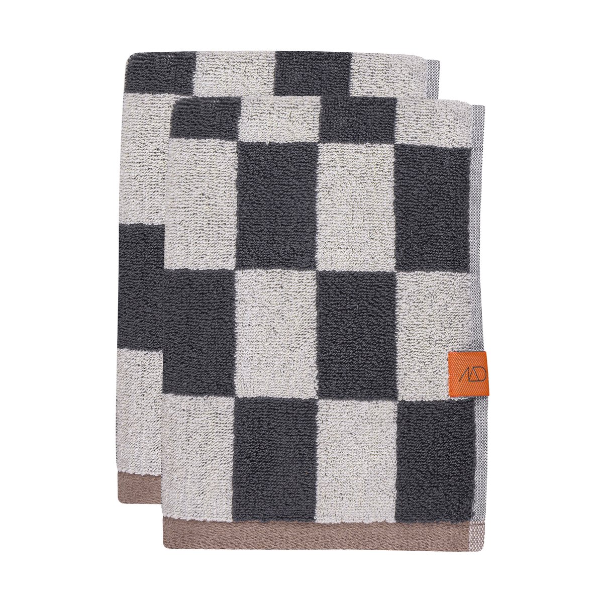 Mette Ditmer Serviette d'invité Retro 40x55 cm, lot de 2 Gris foncé