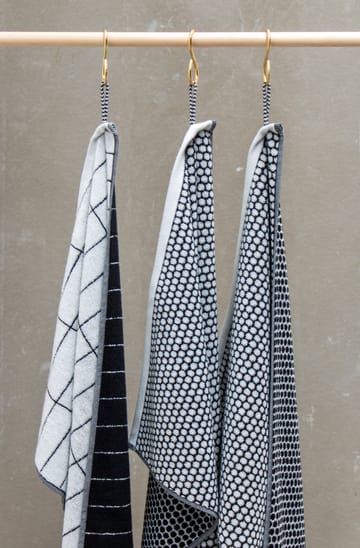 Serviette d'invité Tile Stone 38x60 cm, lot de 2 - Black-Off-white - Mette Ditmer