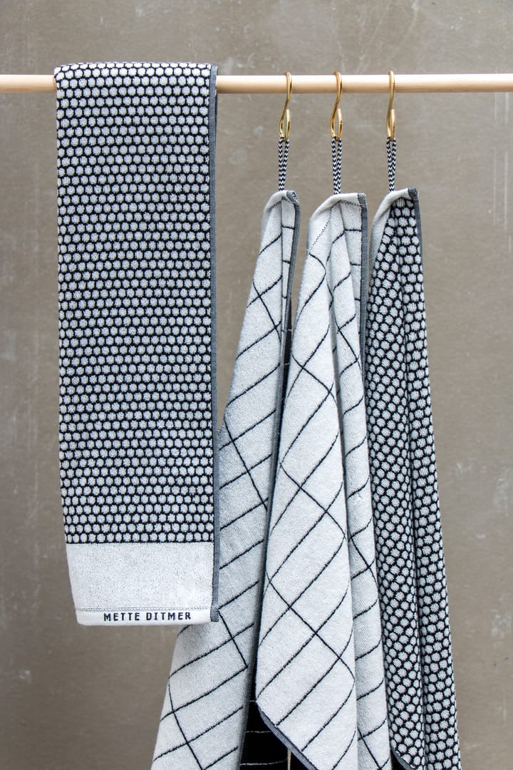 Serviette d'invité Tile Stone 38x60 cm, lot de 2 - Black-Off-white - Mette Ditmer